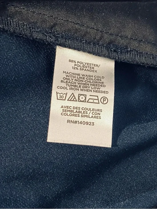 LOFT Navy Tie-Belt High-Rise Tapered Leg Trousers - Picture 10 of 10